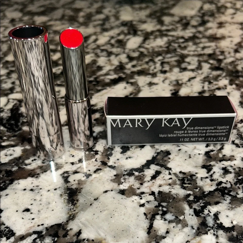 Mary Kay Bold Red Lipstick with Silver Case